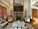 Main Level Living Living Room w/Gas Fireplace & Flat Screen TV